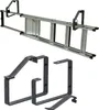 A ladder and its mounting brackets are displayed against a white background. Produktbild-Vorschau