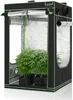 A black and green indoor grow tent with plants inside, shown against a white background. Produktbild-Vorschau