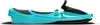 A side view of a turquoise and black two-seater steering bob. Produktbild-Vorschau