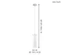 A technical drawing of a pendant light with dimensions indicated. Voir les images du produit