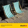 Chaise longue - rayures larges - turquoise - pliable - en Voir les images du produit 5
