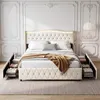 OYAJIA Polsterbett 160x200cm mit LED, Doppelbett mit 4 Produktbild-Vorschau 2