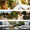 Sgabello da giardino in rattan AREBOS grigio | Cuscino Anteprima dell’immagine prodotto 9
