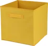 A yellow fabric storage box with a handle on the front, shown from a three-quarter angle. Anteprima dell’immagine prodotto