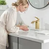 Wasserfall Waschtischarmatur, 304 Edelstahl Gebürstet Gold, Produktbild-Vorschau 12