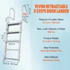 A diagram of a retractable dock ladder with dimensions and specifications. Náhľad obrázku produktu