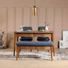 A dining bench and chairs are set around a wooden dining table in a room with paneled walls. Anteprima dell’immagine prodotto