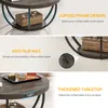 Collage of images showcasing features of a round coffee table. Produktbild-Vorschau