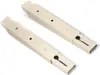 Two beige metal brackets for an air conditioning unit, shown against a white background. Anteprima dell’immagine prodotto