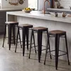 4 tabourets métalliques, couleur au choix, aspect vieilli, Voir les images du produit 10