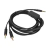 A black audio cable with multiple connectors and a volume control module, laid out on a white background. Náhled obrázku produktu
