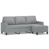 vidaXL 3-Sitzer-Sofa mit Hocker Hellgrau 180 cm Stoff Produktbild-Vorschau 1