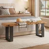 Banc d'entrée en bois massif Wanbor, 120 cm, style Voir les images du produit 7