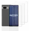 A smartphone and screen protectors are displayed against a white background. Produktbild-Vorschau
