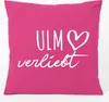 Huuraa Kissen Ulm verliebt 40x40cm mit Füllung Fuchsia Produktbild-Vorschau 1