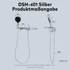 A diagram showing the dimensions of a shower fixture. Produktbild-Vorschau