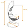 Hängesessel Polyrattan Hängekorb mit Gestell Hängestuhl Produktbild-Vorschau 7