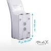 Close-up of the back of a white LED outdoor wall light, showing mounting points and dimensions. Produktbild-Vorschau