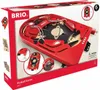 The image shows the retail packaging of a Brio pinball game with a space theme. Produktbild-Vorschau