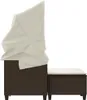vidaXL Gartensofa 2-Sitzer mit Dach und Hockern Braun Poly Produktbild-Vorschau 6