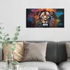 DEQORI Hybrid Leinwand Bild 60x30 cm 'Löwenkraft in Farben' Produktbild-Vorschau 3