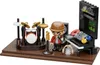 A toy music stage setup with a drummer, singer, and DJ equipment. Podgląd zdjęcia produktu