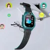 A smartwatch is displayed on a surface with graphical elements and icons surrounding it, suggesting features and connectivity. Produktbild-Vorschau
