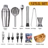12-teiliges Cocktail Shaker Set 750 ml aus Edelstahl, Produktbild-Vorschau 2