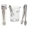EISZANGE mit Feder Edelstahl 19cm Eiswürfelzange Grillzange Produktbild-Vorschau 3