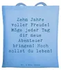 Mr. & Mrs. Panda Tote Bag Spruch 10. Geburtstag Freude - Produktbild-Vorschau 1