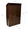 A brown plastic mailbox with dimensions indicated by lines and text. Voir les images du produit
