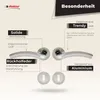 A marketing image showcasing door handles and their features with descriptive text and labels. Produktbild-Vorschau