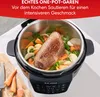 A close-up of an Instant Pot multi-cooker filled with a roast and vegetables, with a red banner at the top containing marketing text. Anteprima dell’immagine prodotto
