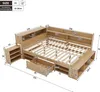 MODFU Lit Enfant 140x200 cm - Lit Avec Rangement en Bois Voir les images du produit 7