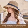 Damen Sonnenhut Faltbar Strohhut UV-Schutz Strandhüte Produktbild-Vorschau 8