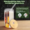 sada 6 sklenic na pití s víčkem a brčkem ze skla 550 Náhled obrázku produktu 6