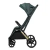 A side view of a green and gold stroller against a white background. Anteprima dell’immagine prodotto