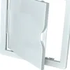 A white plastic inspection door is shown with the door slightly ajar. Náhled obrázku produktu