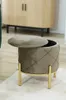 Elegante pouf JASTRIAN con vano contenitore - beige / oro Anteprima dell’immagine prodotto 2