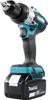 A cordless hammer drill with a battery pack attached, shown against a white background. Produktbild-Vorschau