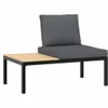 2-tlg. Garten-Sofagarnitur mit Kissen Schwarz Aluminium Produktbild-Vorschau 3