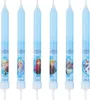 A set of eight blue birthday candles with Frozen characters printed on them. Anteprima dell’immagine prodotto
