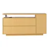 A light wood sideboard with a white top and a small lamp on the left side. Produktbild-Vorschau