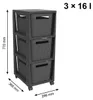 Cassettiera BRISEN 3x16L con ruote antracite Anteprima dell’immagine prodotto 4
