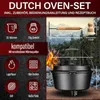GUSSKÖNIG Dutch Oven Set 12 Liter Feuertopf Gusseisen mit Produktbild-Vorschau 2
