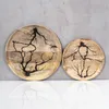 2er Set Teller Holz Ø22-30cm Mango Natur Braun Muster Produktbild-Vorschau 4