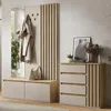 Garderoben Set in Eiche mit Beige, Lamellen-Design, Produktbild-Vorschau 1