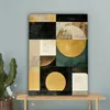 Leinwand Bilder 60x80 cm - Abstrakte Formen - Gold - Produktbild-Vorschau 4