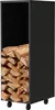 A black metal firewood rack filled with logs, shown on a white background. Produktbild-Vorschau