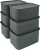 Relaxdays Opbergboxen, set van 6, met deksel, Productafbeelding-voorbeeld 1